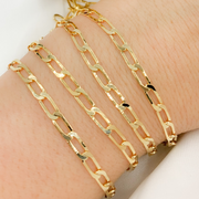 Gold Plated 925 Sterling Silver Ultra Flat Paperclip Chain. Z60GP